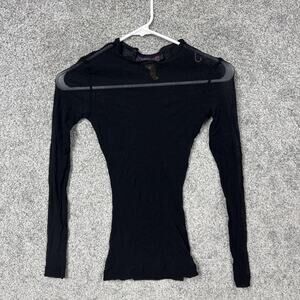 Vintage Y2K Tripp NYC Mesh Shirt M Sheer Goth Layering Punk Industrial Clubwear